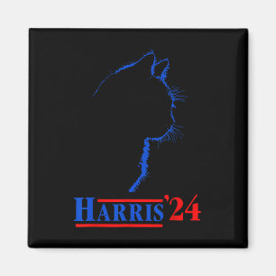 Ladies For Kamala Funny Cat 2024 President Kamala Magnet