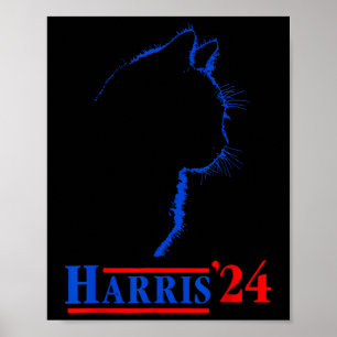 Ladies For Kamala Funny Cat 2024 President Kamala  Poster