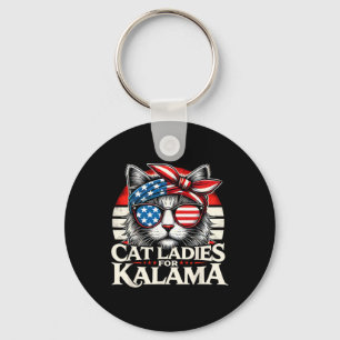 Ladies For Kamala Harris 2024 Childless Cat Lady F Key Ring