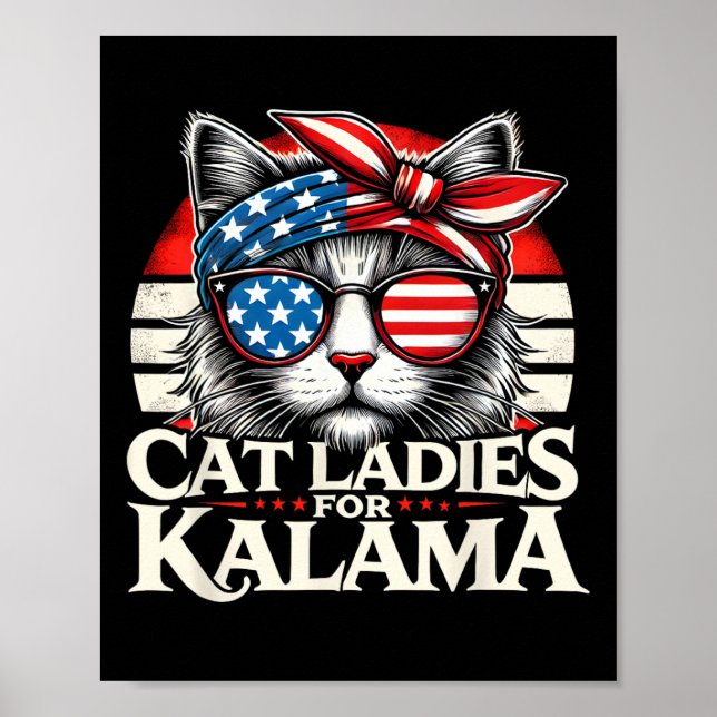 Ladies For Kamala Harris 2024 Childless Cat Lady F Poster (Front)