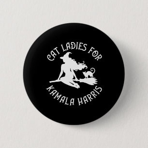 Ladies For Kamala Harris Wiccan Pagan Cheeky Witch 6 Cm Round Badge