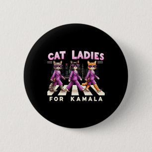 Ladies For Kamala Voting Kamala Harris 2024 Cat Lo 6 Cm Round Badge