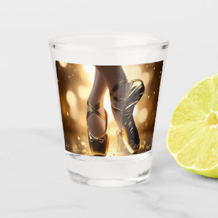 Ladies Gold Ballet Shoes, Shot Glass