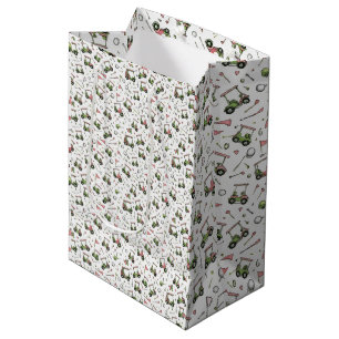 Ladies Golf Cart Pattern Medium Gift Bag
