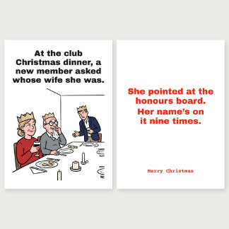 Ladies' Golf Christmas Card: On the Honours Board Card