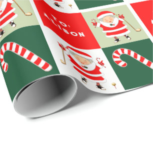 Ladies Golf Christmas Holiday Gift Wrapping Paper