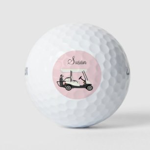 Ladies Golf Golfer Cart Personalised Golf Balls