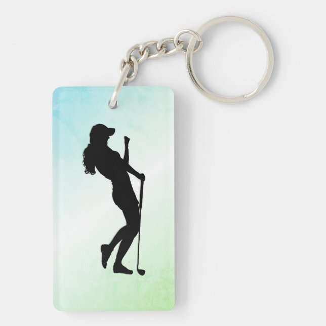 Ladies Golf Green Key Ring (Back)