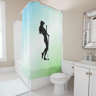 Ladies Golf Green Shower Curtain