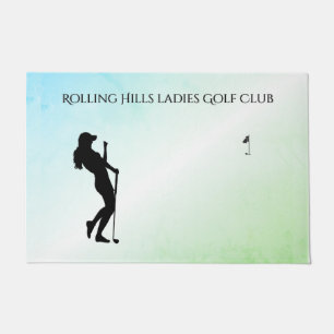 Ladies Golf Hole in One Green Business Doormat