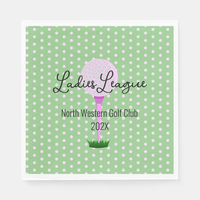 Ladies Golf League Golf Party Napkin (Front)