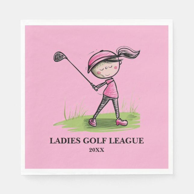Ladies Golf League Party Napkin (Front)