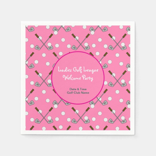 Ladies Golf League Party Paper Napkin (Front)