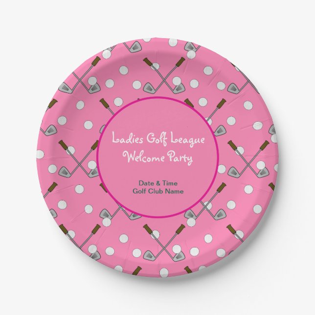 Ladies Golf League Party Paper Plate (Front)