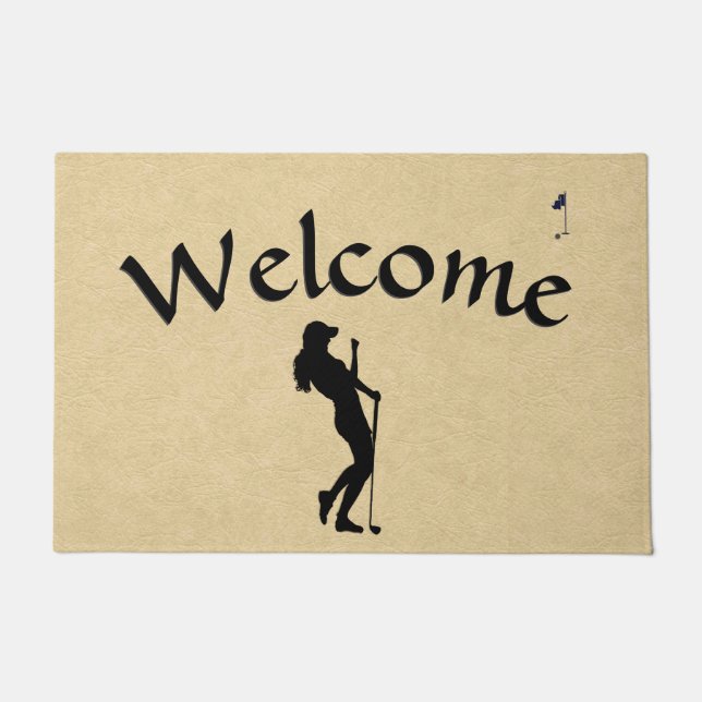 Ladies Golf Leather Look Doormat (Front)