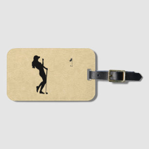 Ladies Golf Leather Look Luggage Tag