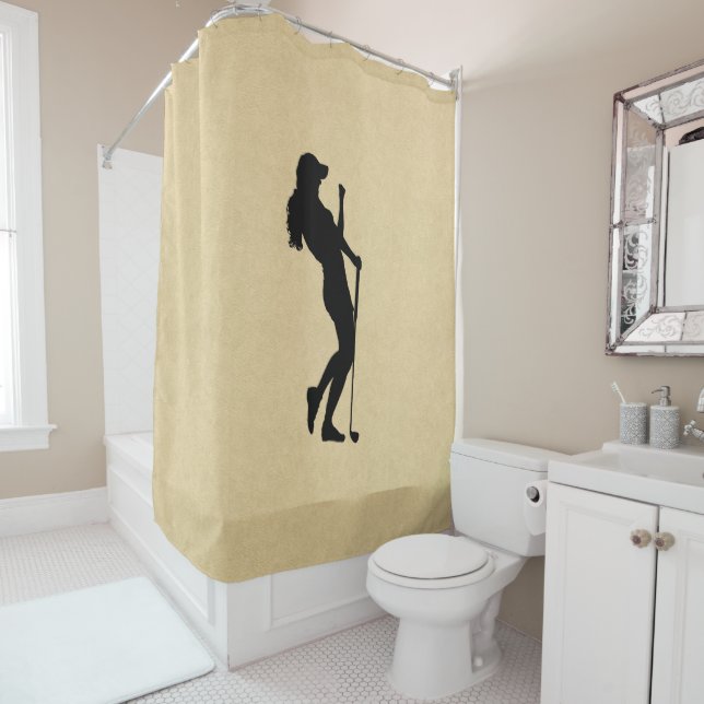 Ladies Golf Leather Look Shower Curtain (In Situ)