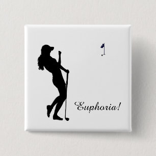 Ladies Golfer Personal  15 Cm Square Badge