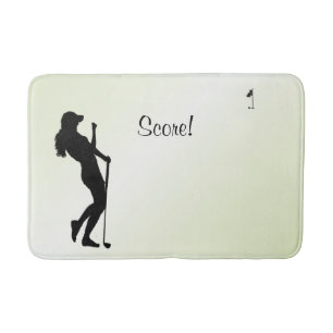 Ladies Golfer Personal Green Bath Mat