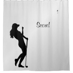 Ladies Golfer Personal  Shower Curtain