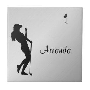 Ladies Golfer Personal  Tile