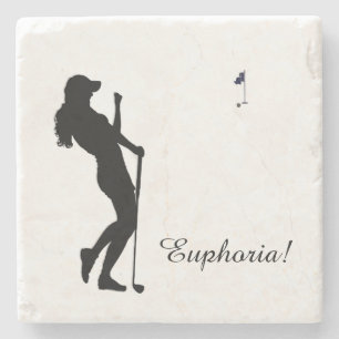 Ladies Golfer Stone Coaster