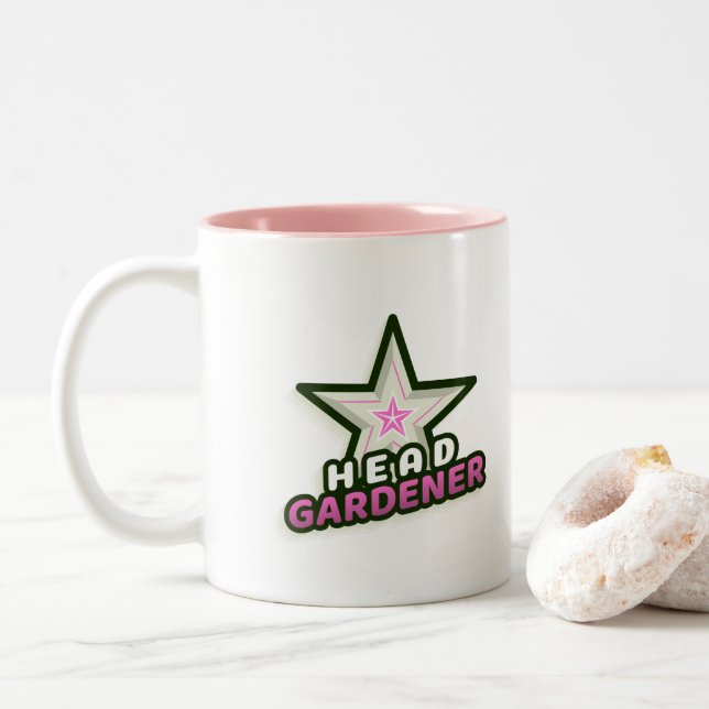 Ladies Head Gardener Coffee Mug - Pink (With Donut)