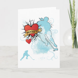 Ladies Hockey Heart Tattoo Card