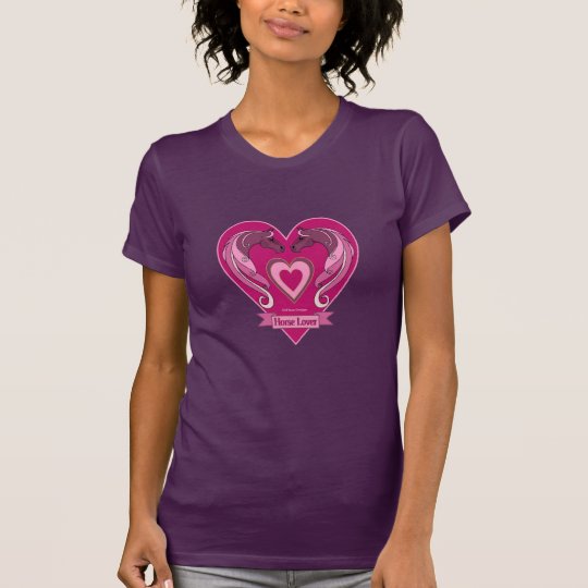 Ladies Horse Lover Heart Shirt
