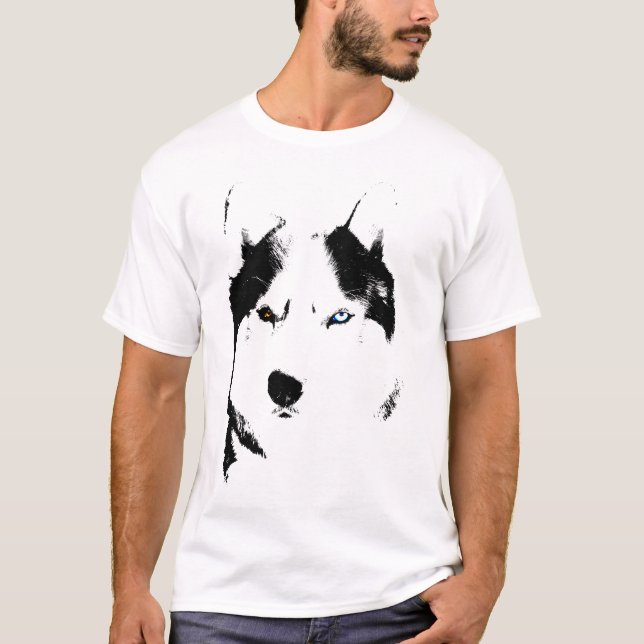 Ladies Husky T-shirt Wolf Husky Sled Dog Shirt (Front)