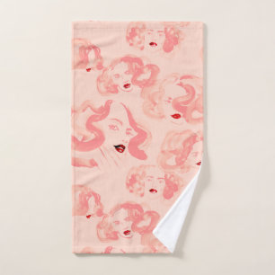Ladies in tea rose colour hand towel