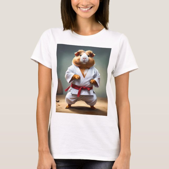 Ladies Karate Guinea Pig, Tshirt (Front)