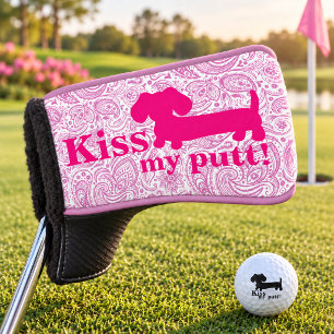 Ladies Kiss My Putt Cheeky Golf Head Dachshund Cover