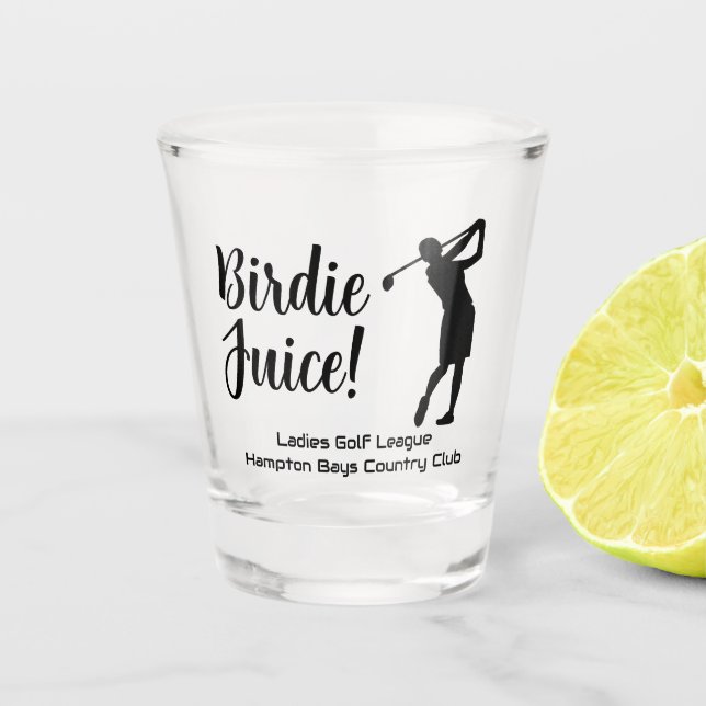 Ladies League Golf Club Member Birdie Shot Glass (Front)