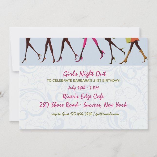 Ladies Legs Girl's Night Out Invitation (Front)