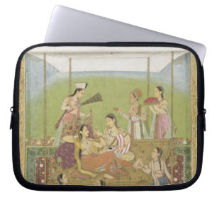 Ladies listening to music in a garden, from the Sm Laptop Sleeve