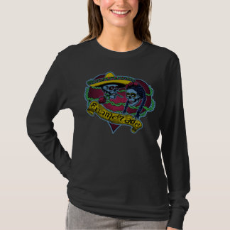 Ladies long-sleeved Tee w/sugar skulls
