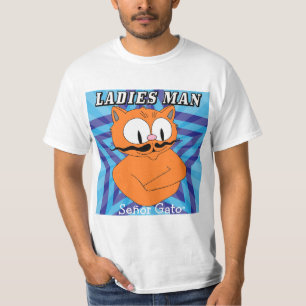 "LADIES MAN" Señor Gato™ Moustache Cat Funny T-Shirt