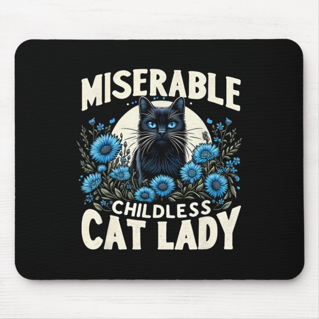 Ladies Miserable Childless Cat Lady Us Election Da Mouse Mat (Front)