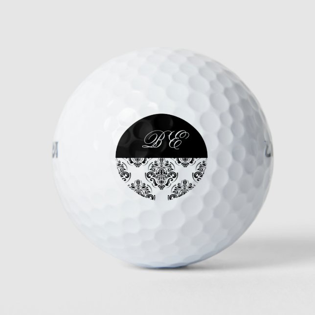 Ladies Monogram Damask Golf Balls (Front)