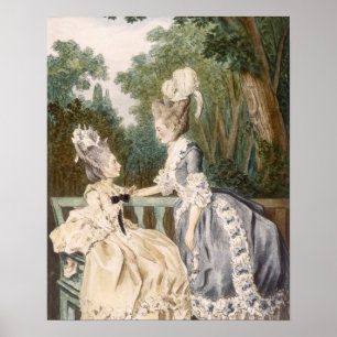 Ladies' Morning Dress, 1771 (colour engraving) Poster