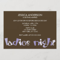 Ladies Night Bachelorette Party Invitations