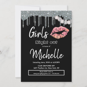 Ladies Night Birthday Lips Party Invitation