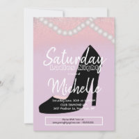 Ladies Night Birthday Party Black Heels Pearls