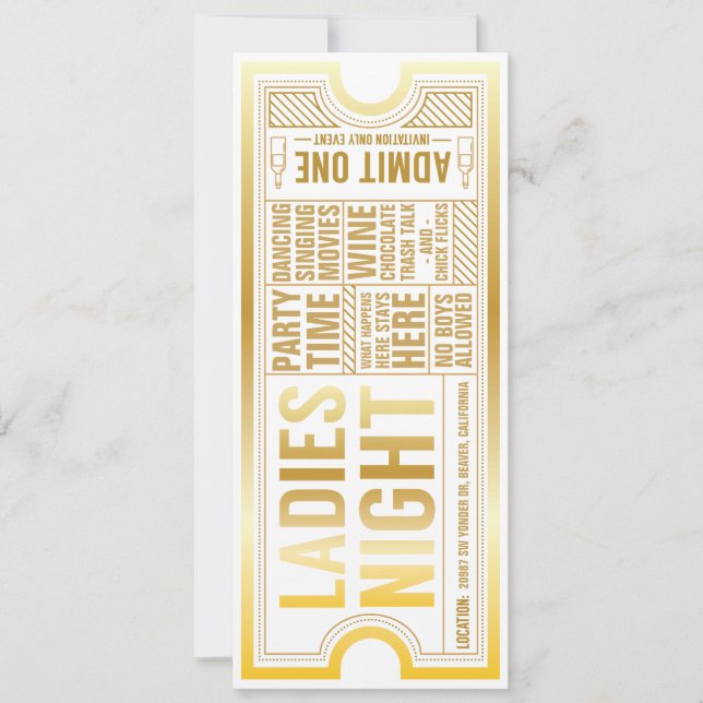 Ladies Night fully customisable invitation (Front)