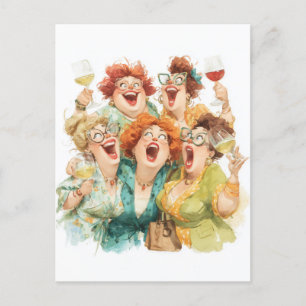 Ladies’ Night Laughter Postcard