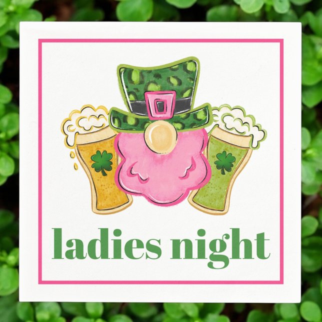 Ladies Night Leprechaun Beer St Patrick's Day Napkin (Creator Uploaded)