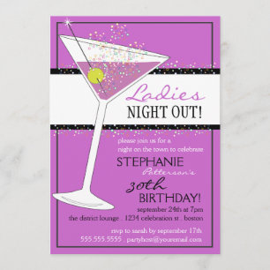Ladies Night Out Martini Birthday Celebration Invitation