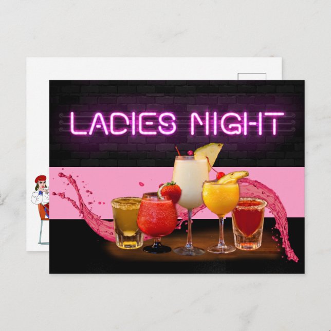 Ladies night postcard (Front/Back)