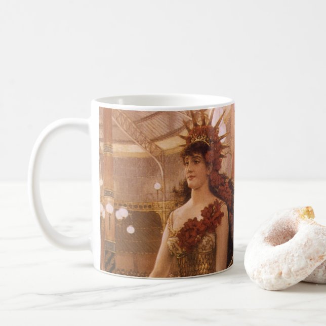 Ladies of the Cars (aka Circus) by James Tissot Coffee Mug (With Donut)